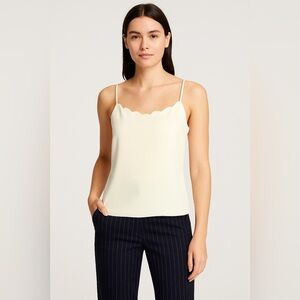 J Crew Cream Scalloped Camisole Spaghetti Strap Size 4